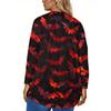 Women's Fashion Large Size Round Neck Long Sleeve Casual Halloween Print Loose Pullover Top