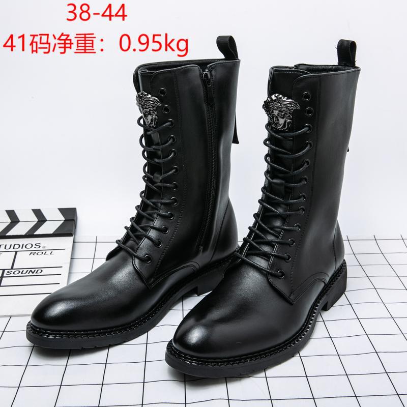 

New retro Martin boots men s high-top leather shoes winter platform side zipper middle help British boots men s locomotive boots 44