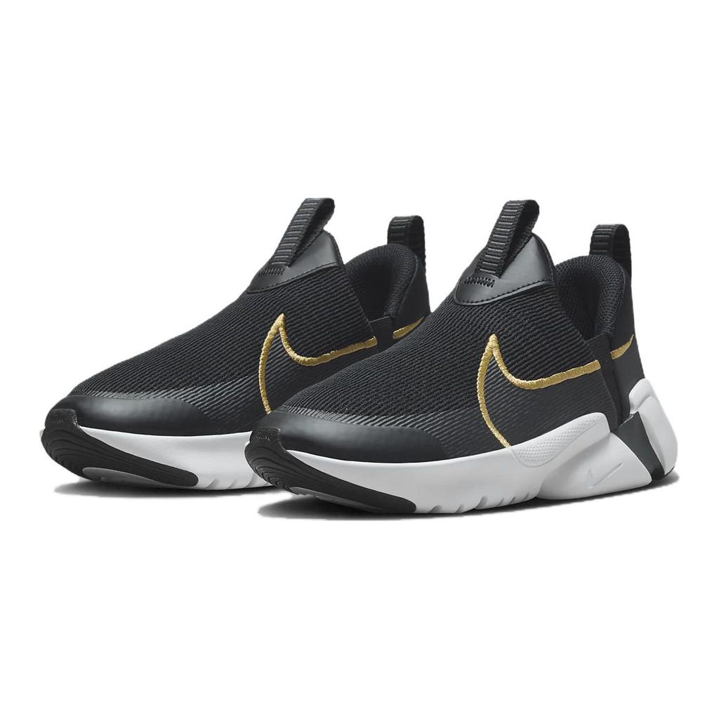 Nike Flex Plus 2 GS Black Metallic Gold Kids Sneakers Dark-Smoke-Grey White DV8999-002