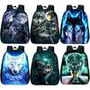 Animal Wolf Pattern Child Backpack Toddler Boys Kindergarten Bags Mochila Howling Wolf Knapsack Angry Wolf Kids School Bags
