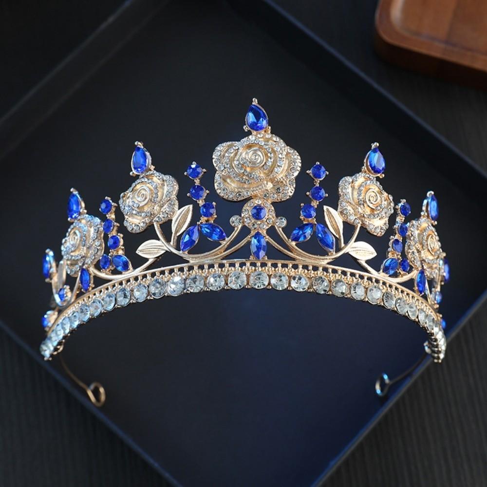 Elegant Baroque Crystal Crown Sparkling Rhinestone Tiara  Gorgeous Accessories