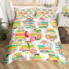 Watercolor Easter Eggs King Queen Bedding Set Happy Easter Themed Duvet Cover Toddlers Rainbow Easter Egg Polyester Quilt Cover