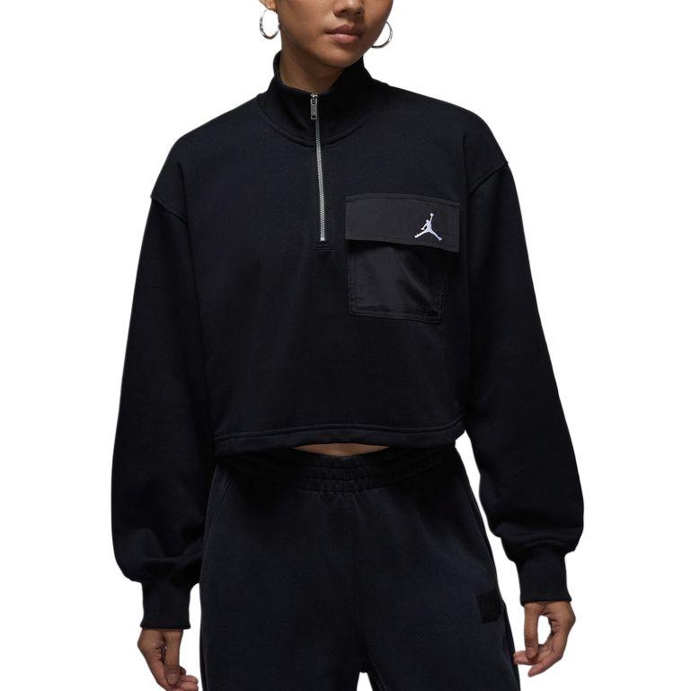 Jordan Stand Collar Drop Shoulder Long Sleeve Sweatshirt Women Sweatshirt IF1070-010