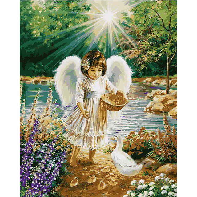 

Повна 5D алмазна картина Дитяче ангели Алмазна вишивка своїми руками Алмазна мозаїка Набори для вишивки хрестиком Домашній декор Подарунок Round 30x40cm