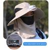 Neck Protection Sun Hat with Solar Fan Digital Display Screen Face Cover Bucket Hat  Hiking