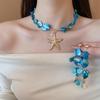Boho Irregular Shells Tassel Earring Imitation Pearl Starfish Pendant Necklace Beach Vacation Style Fashion Women'S Jewelry