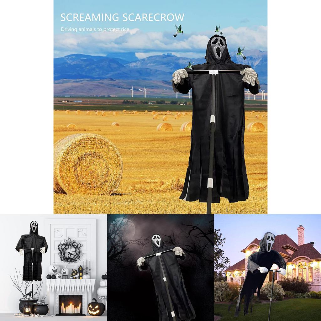 Foldable Ghostface Scarecrow Scary Scream Horror Decor For Convenient Storage