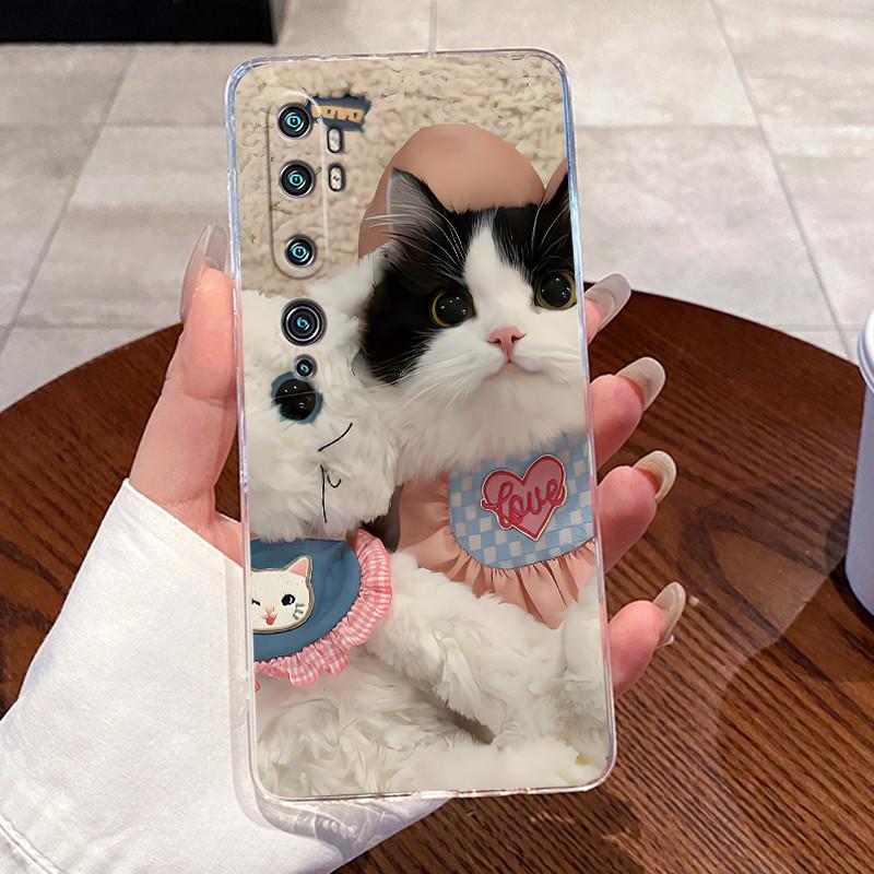 Jelly Casing For Xiaomi Mi cc9 Pro/Mi Note 10/Mi Note 10 Pro Clear Silicone Soft TPU Back Cover Cute Cat Rabbit Protective Case