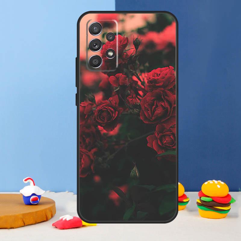 Red Rose Flower Case For Samsung Galaxy A53 A33 A13 A34 A54 A14 A35 A55 A15 A56 A36 A26 A16 A06 A22 A32 A52