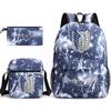 Attack On Titan Attackontitan Backpack Shoulder Pencil Case Three-Piece Oxford Cloth Student School Bag