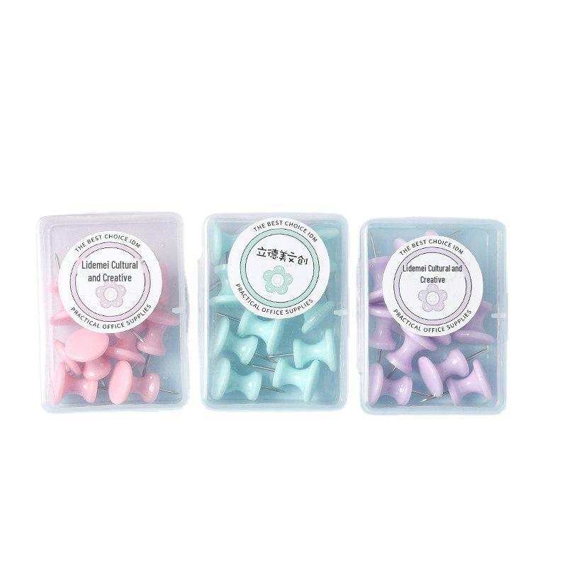 Color Boxed I-Pin Macaron Pushpins: Fresh, Creative Office Supplies