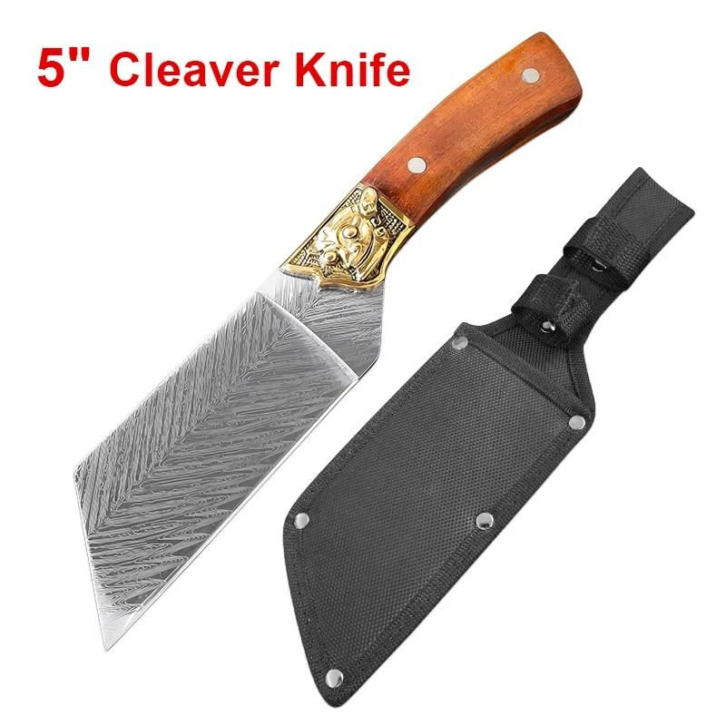 Knife Slicing Fish Meat Butcher Boning Knife Damascus Steel Wood Handle Utility Knife Chef Barbecue Cleaver Meat Kitchen Knives