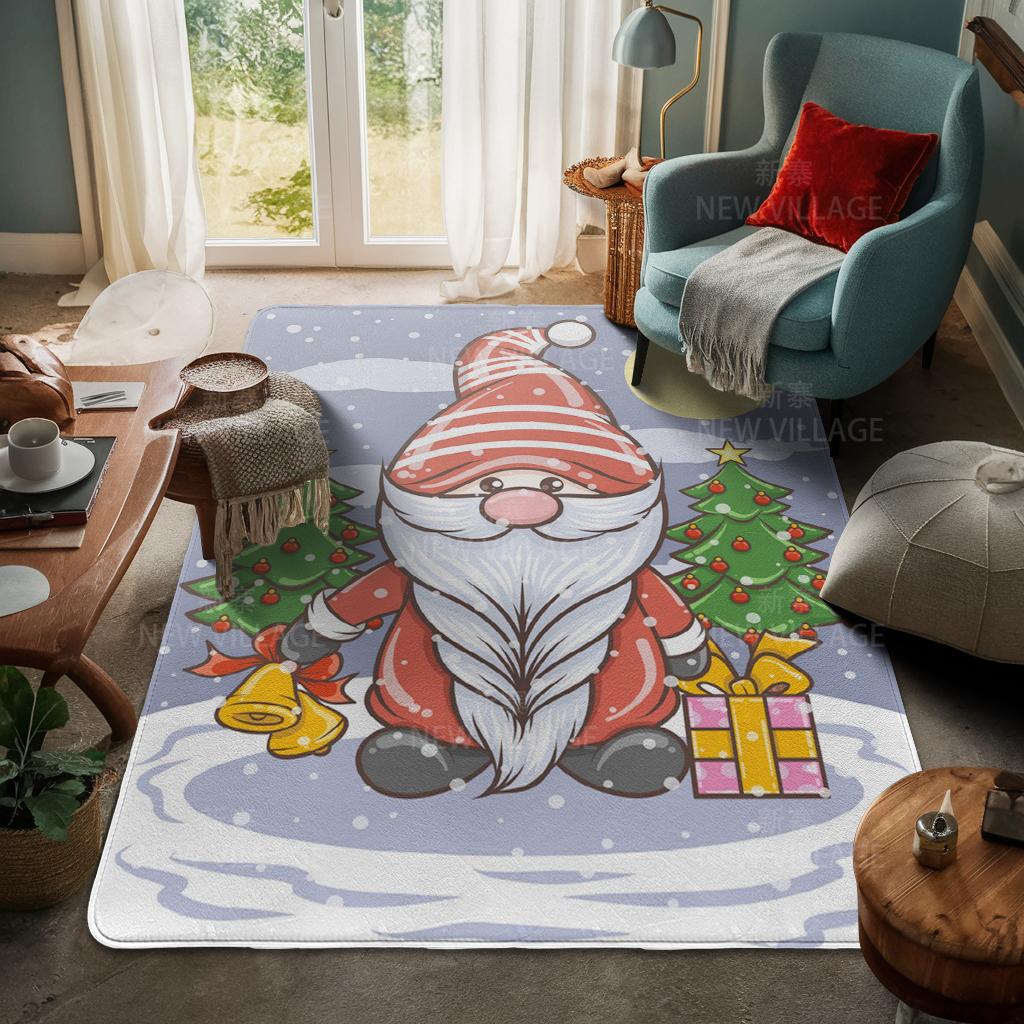 House Entrance Carpet Home Door Mat Living Room Bath Foot Bathroom Non-slip Water Absorption Rugs Bath Merry Christmas Winter