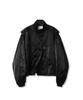 Avandress Stitch Art Leather Jacket Black