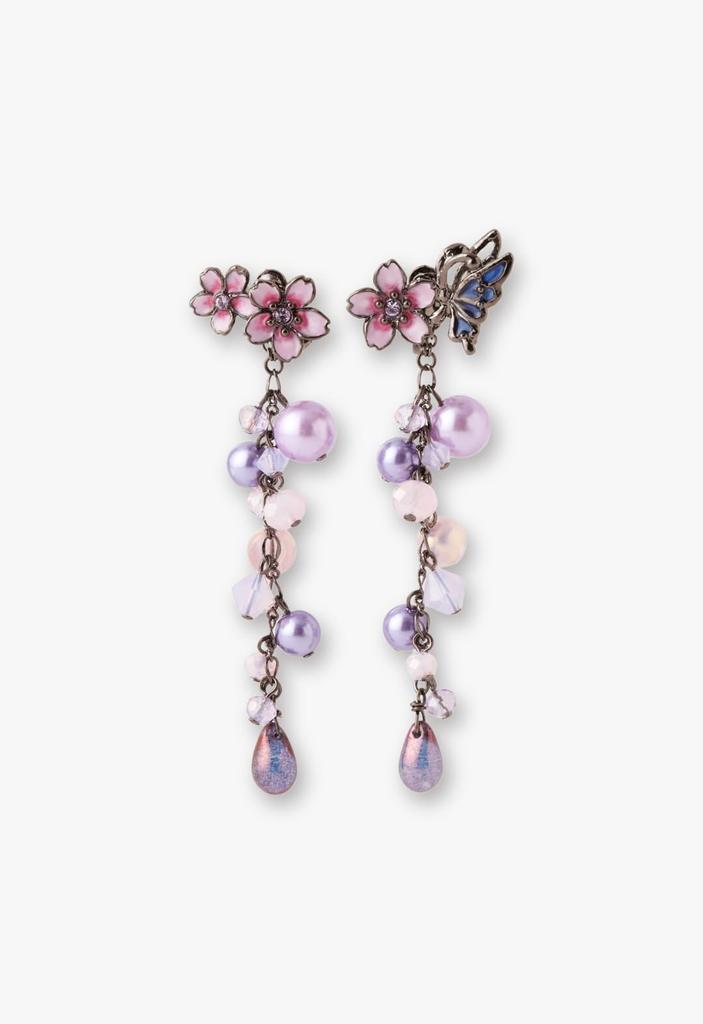 Cherry Blossom and Butterfly Motif Earrings SAME1498 XV [Anna Sui]