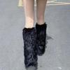 Furry Leg Warmers Winter Wear for Everyday Outfits Festivals Women Colorful Fuzzy Plush Boot Cuffs Footless Calf Socks