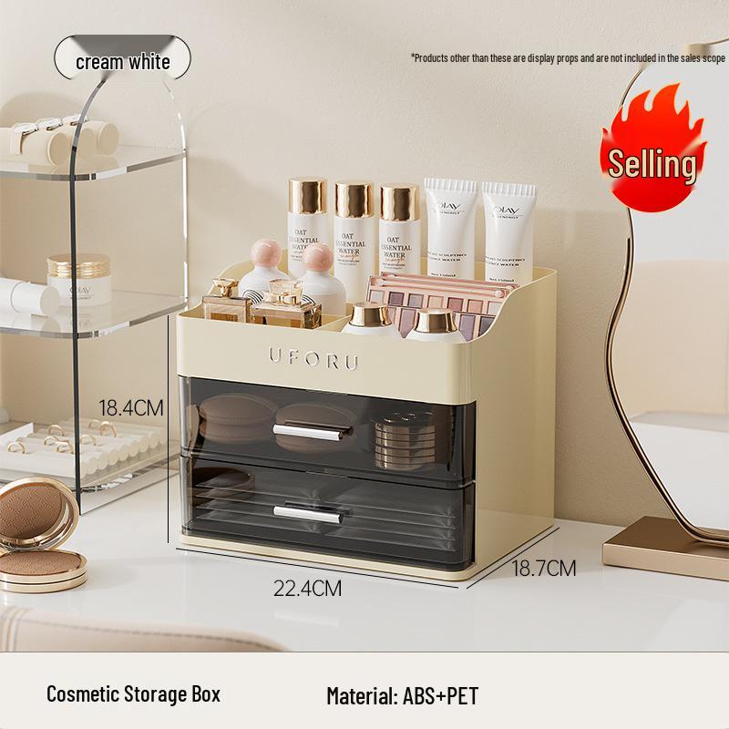 

Многофункциональный ящик для хранения косметики с выдвижным ящиком - Большая вместимость для спальни и туалетного столика