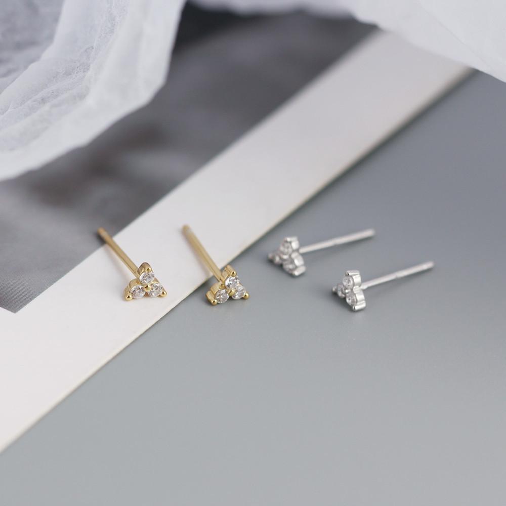 Fashion Earrings Jewelry 925 Sterling Silver Zircon Stud Earrings for Women 18K Gold Plated 925 Silver Earrings Piercing Jewelry