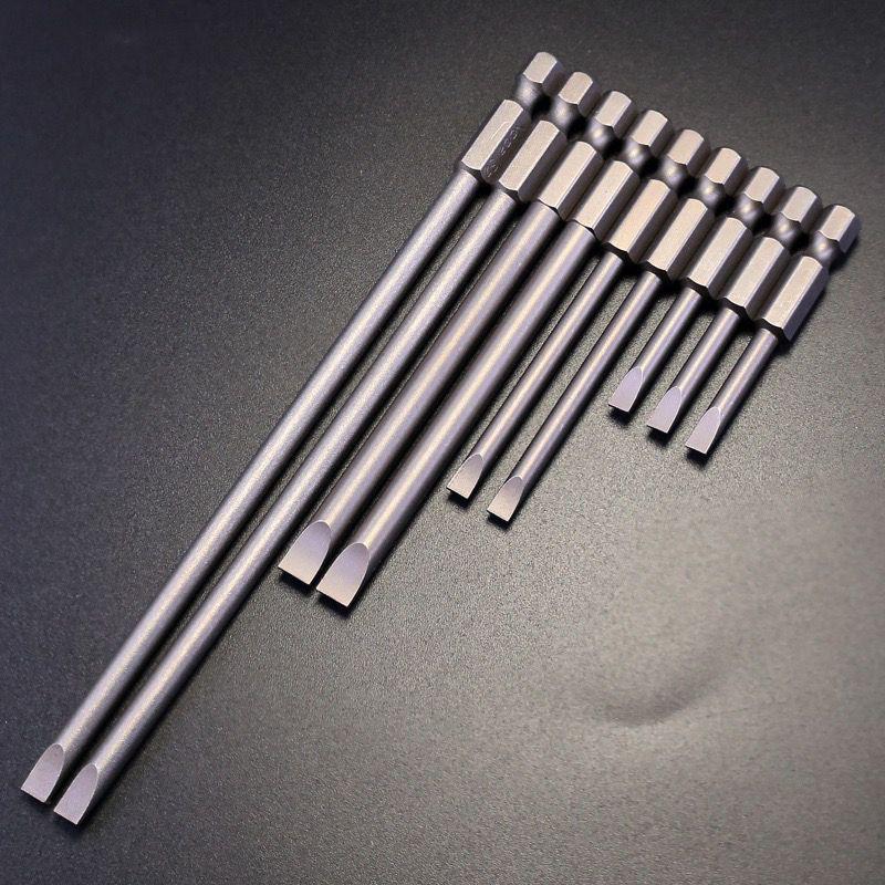 Japan S2 Steel Magnetic Slotted Flat Head Electric Screwdriver Bit