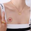 French Heart-Shaped Relief Cross Pattern Love Necklace Does Not Fade Titanium Steel Plated 18 Real Gold Jewelry P028