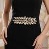 Large-Grain Crystal Stretch Waist Belt Rhinestone Waist Cincher Elastic Waist Belt  Wedding