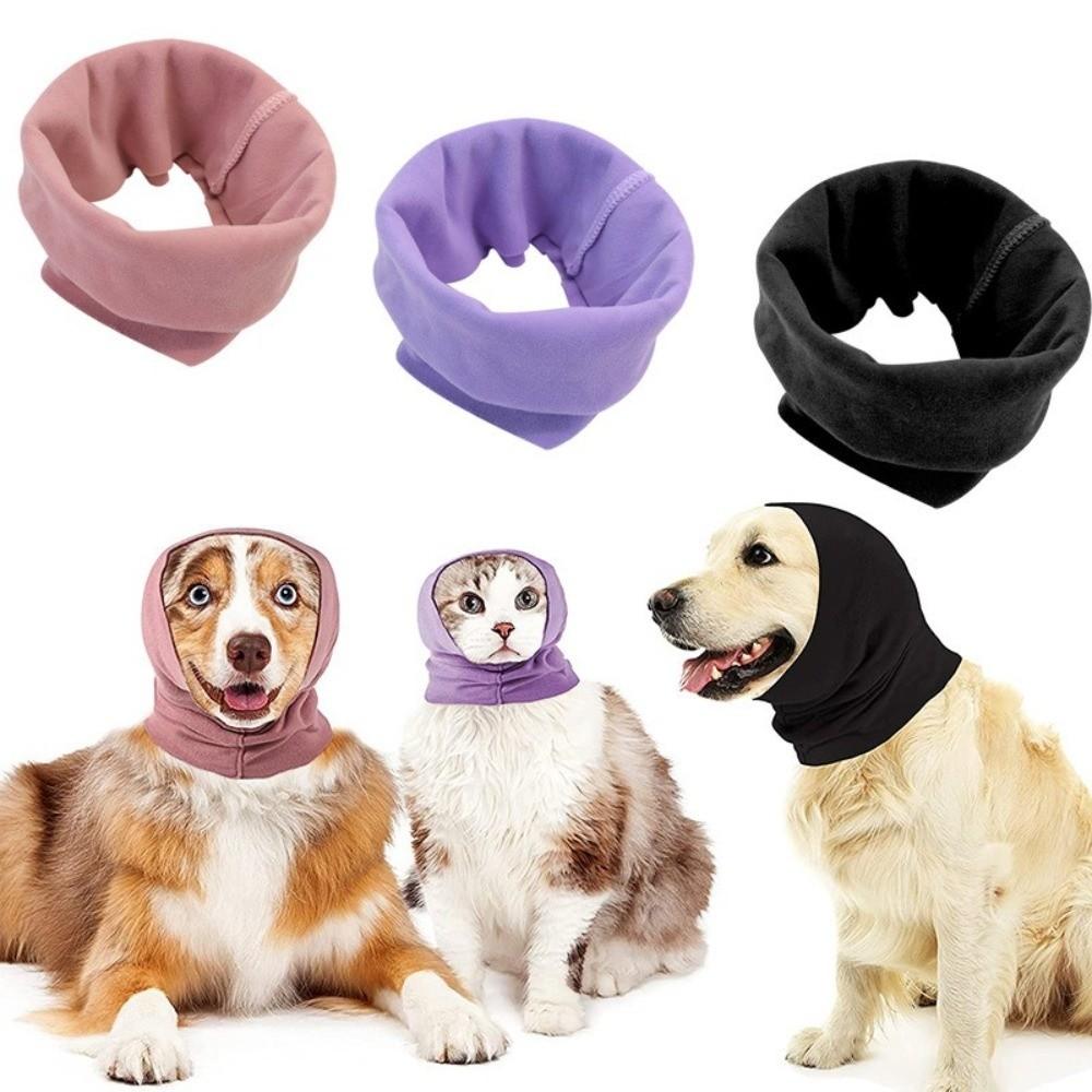 Elastic Dog Ear Muffs Waterproof Pet Calming Hood Soundproof Scarf for Pets Swimming & Grooming