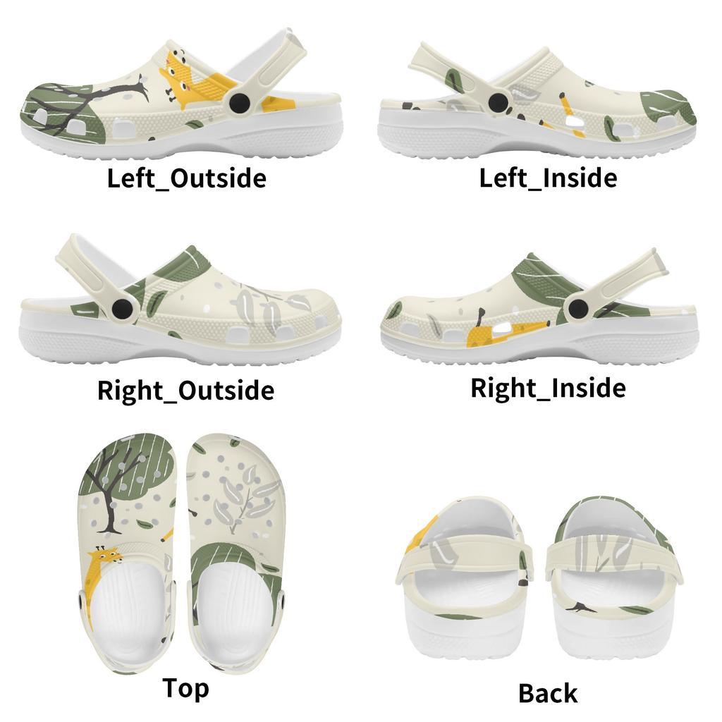 Art Printed EVA Clogs for Women Men Flexible Lightweight Garden Shoes Slip On Beach Pool Bathroom Home Summer Sandals Home Use