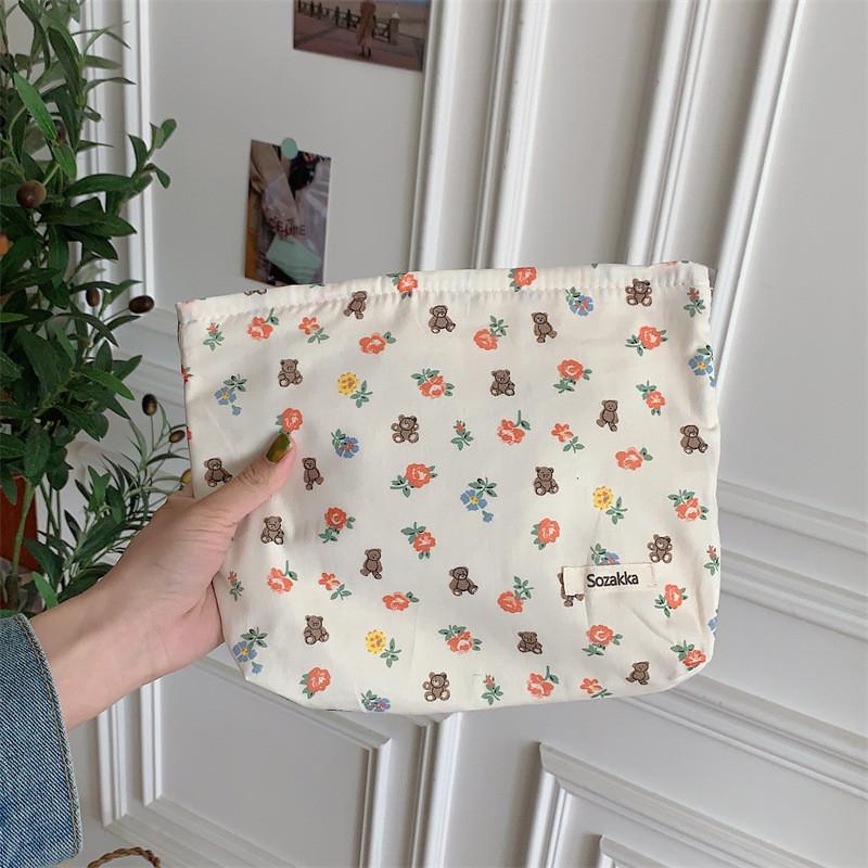 Fresh Floral Cotton Artistic Makeup Pouch Women s Clutch Bag Portable Storage Bag Lipstick Pouch StyleA