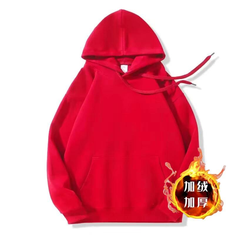 Men S Thick Fleece Lined Hooded Sweatshirt American Street Style