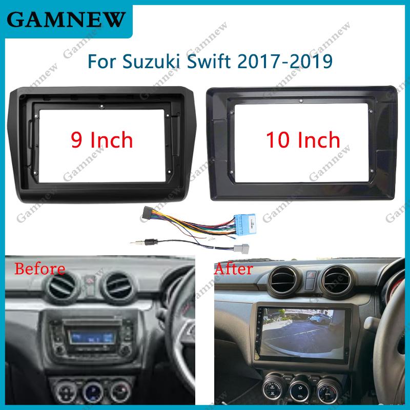 9 Inch Car Frame Fascia Cable Adapter Android Radio Dash Fitting Panel Kit For Suzuki Swift 2017-2019