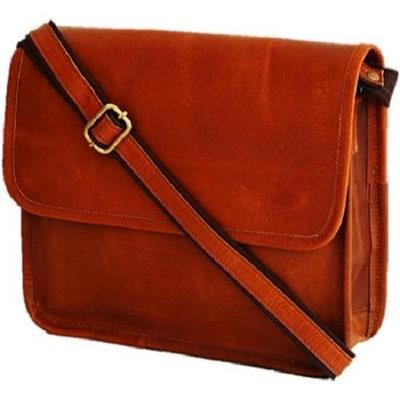 Jony Vintage Handmade Genuine Leather Brown Messenger Cross-body Shoulder Bag for Men's