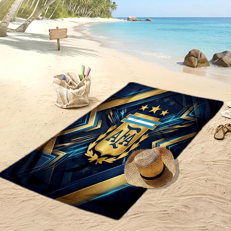 Asciugamano da Spiaggia Stampa Calcio Argentina Asciugatura Rapida Super Assorbente Morbido Asciugamano da Bagno per Nuoto Spiaggia Viaggio Souvenir Regalo per Fan
