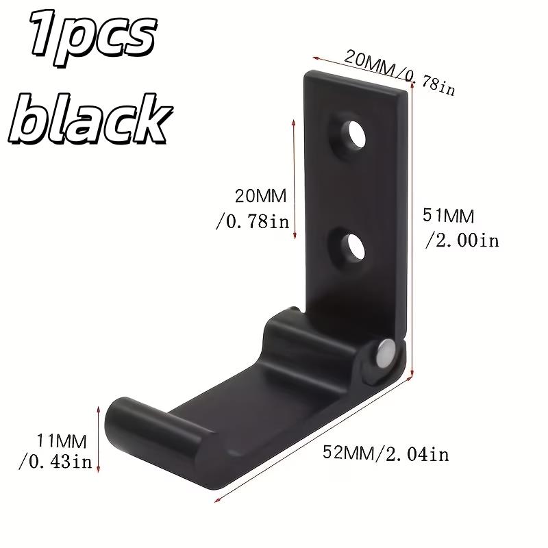 1pcs Heavy-Duty Aluminum Alloy Folding Coat Hooks – Wall-Mounted, Rust-Resistant, for Coats, Towels, Hats, Bags, Gear