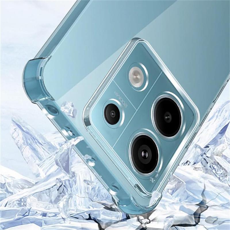 Poduszka powietrzna zapobiegająca upadkowi przezroczysty, cienki, miękki silikonowy pokrowiec na telefon do Redmi Note 13 4G 5G Note 13 Pro 4G 5G 13 Pro + 5G POCO X6 M6 C65 13C