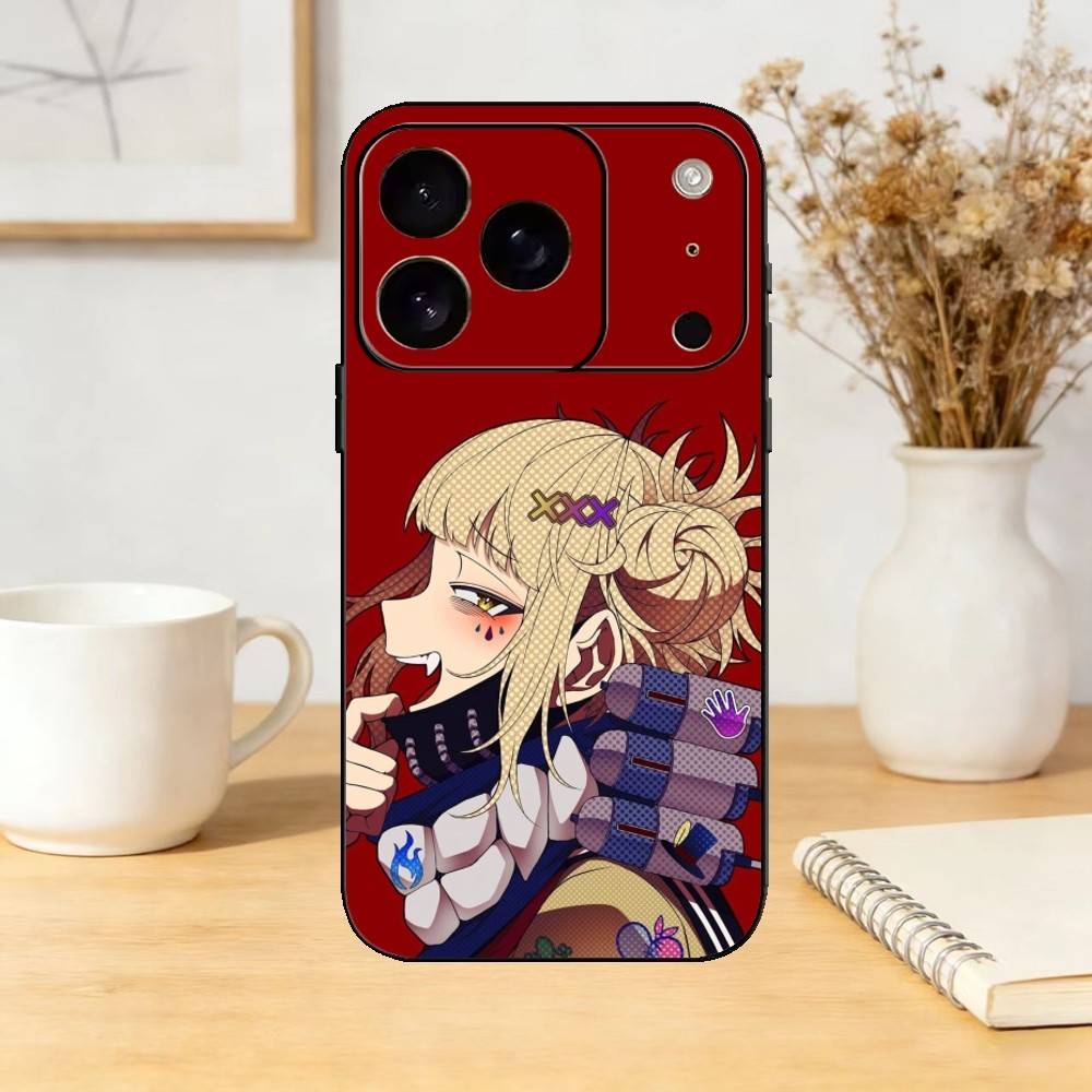 H-Himiko T-Toga Phone Case For iPhone 17,16,15,14,13,12,11 Plus,Pro Max,SE4Soft Silicone Black Cover iPhone14Pro