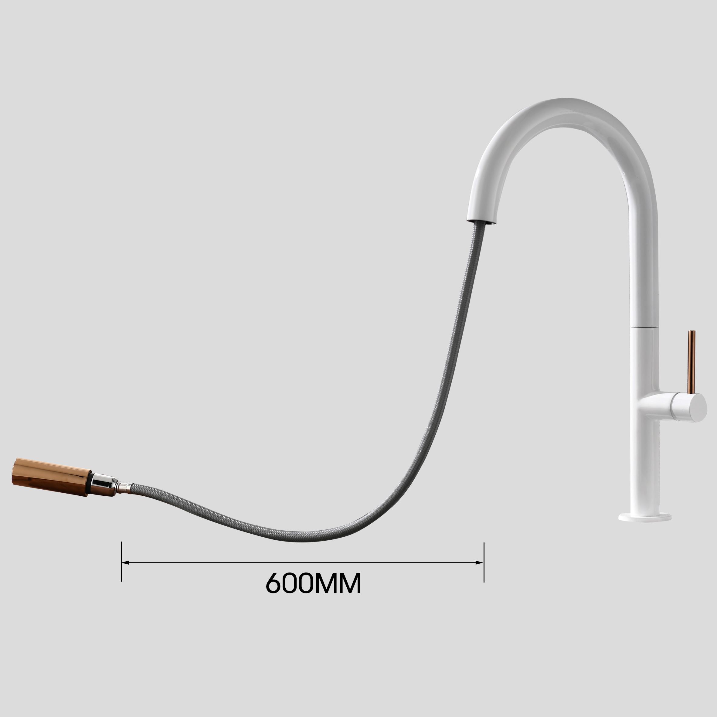 

Выдвижной смеситель для кухонной мойки с распылительной головкой, медный смеситель, выдвижной кухонный смеситель, белый, черный
