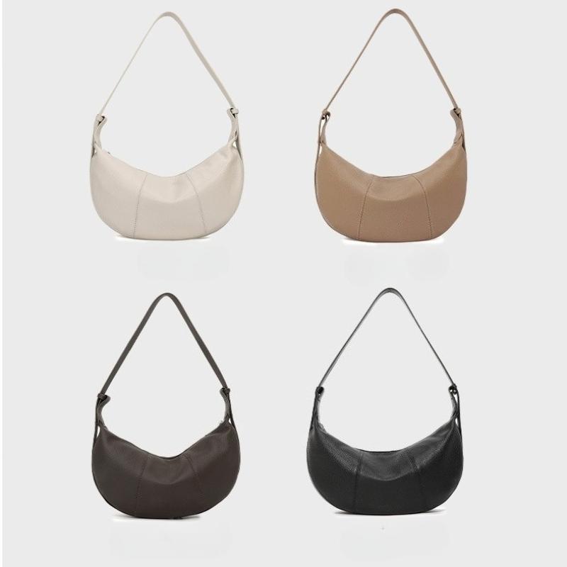 2026 New Arrival Women's Genuine Leather Crescent Vintage Solid Hobo Shoulder Bag Soft Cowhide Crossbody Bag for Daily Commute