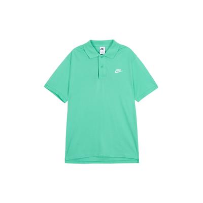 Polo de Cor Sólida com Logotipo da Marca Manga Curta Tops Masculinos Verde CJ4457-363