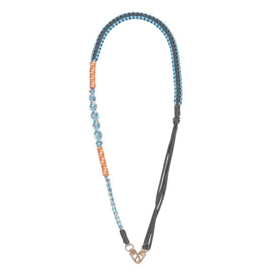 Hand Braided Phone Lanyard Bohemian Flower Design Crossbody Adjustable Wide Shoulder Strap Bag Key Badge Lanyard with Metal Hook