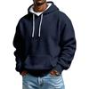 Men's Knit Hooded Sweatshirt Color Casual Winter Pullover