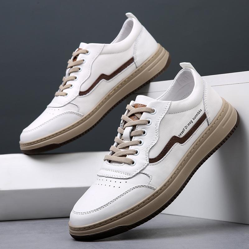 Pánské tenisky z pravé kůže šněrovací pohodlné ležérní boty venkovní adulto volnočasová vycházková obuv pánská obuv na chůzi tenisky