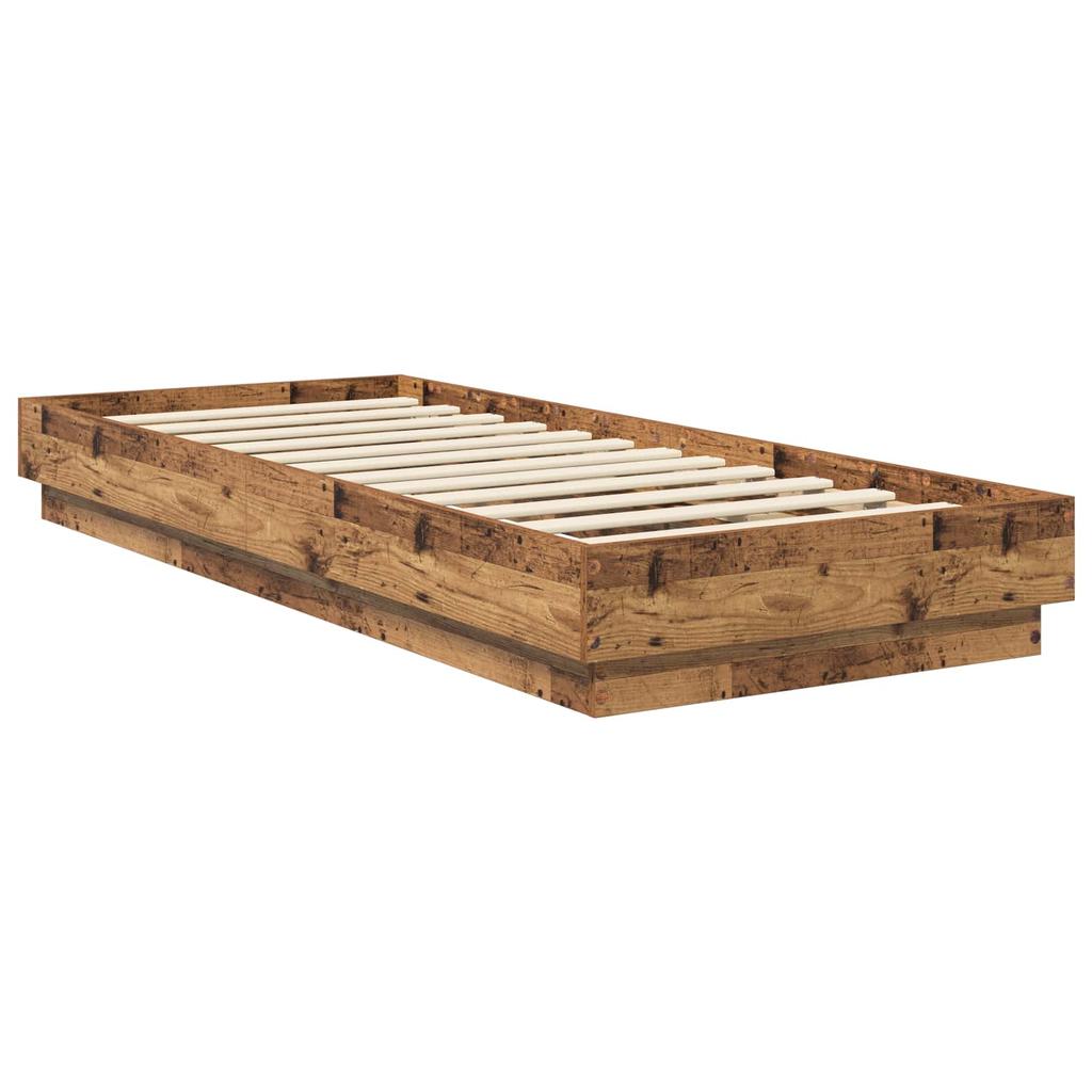Platform Bed Frame Reclaimed Wood Look 80 x 200 cm Engineered Wood