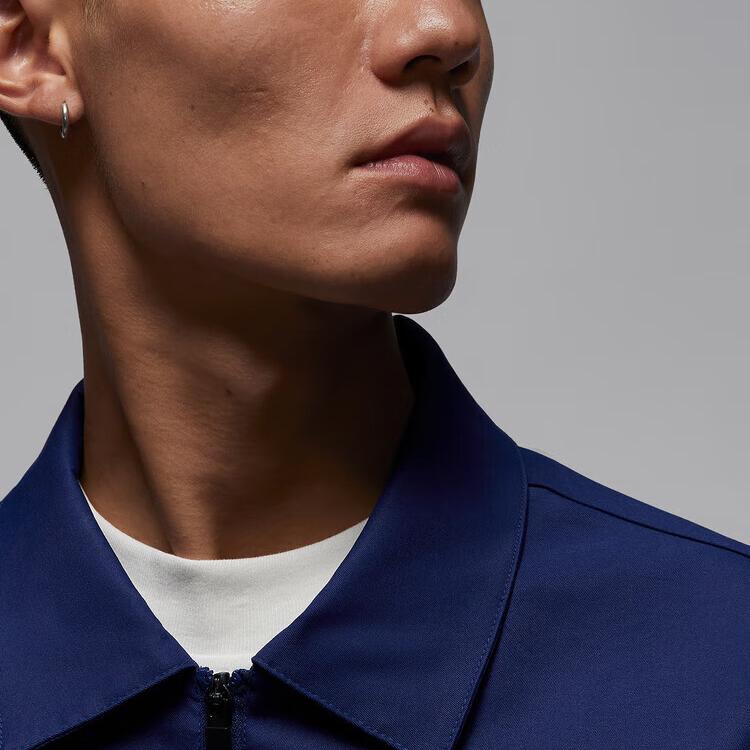 Jordan Jumpman Solid Color Zip Sports Long Sleeve Golf Shirt Men tops Space-Blue Black HQ8682-492