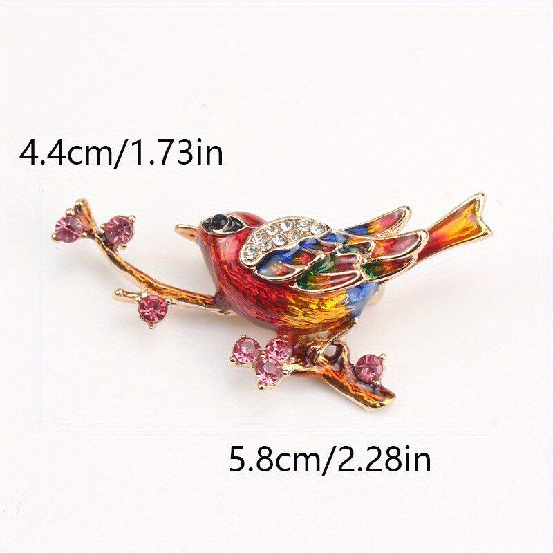 

European and American Creative Double Bird Brooch with Diamonds, Animal Brooch, Enamel Owl Brooch, Clothing Accessories P 4-3-6207