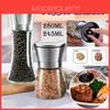 Premium Salt Pepper Grinder Set 304 Stainless Steel Glass