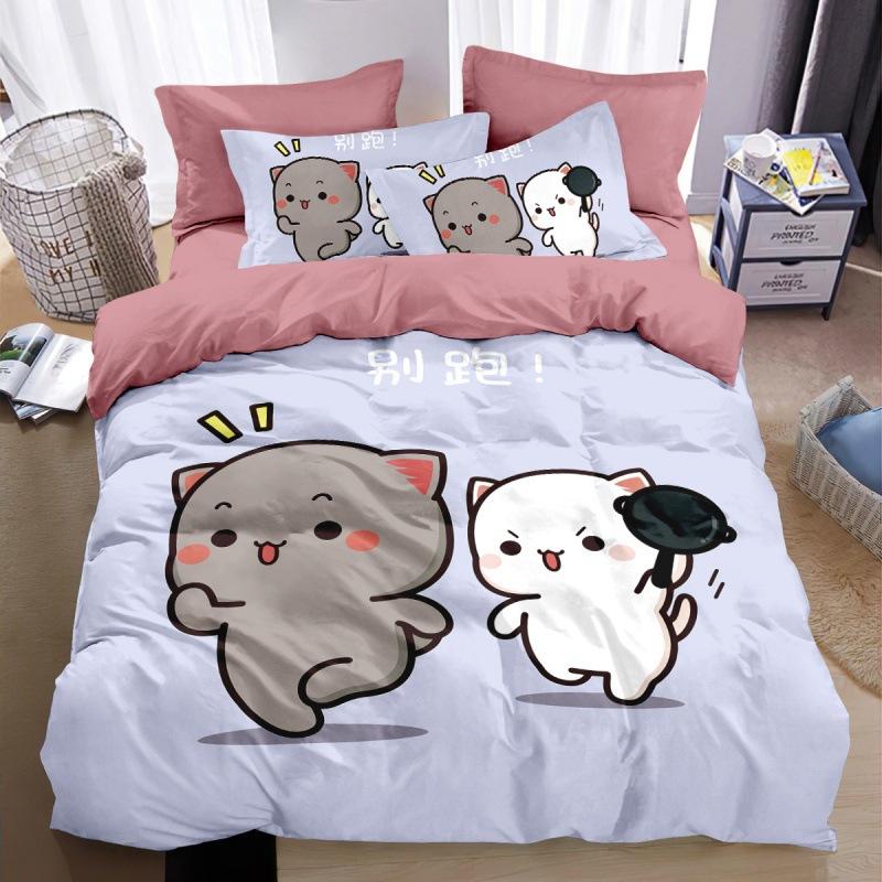 Cartoon Cute Bubu Dudu Duvet Cover Set, Comforter Bedding Sets Soft Quilt Cover and Pillowcases 75*50 Single/Double/Queen/King