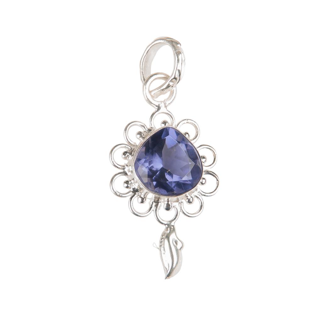Iolite Gemstone 925 Sterling Silver Handmade Jewelry Heart Shape Pendant 1.80" PP-4-9
