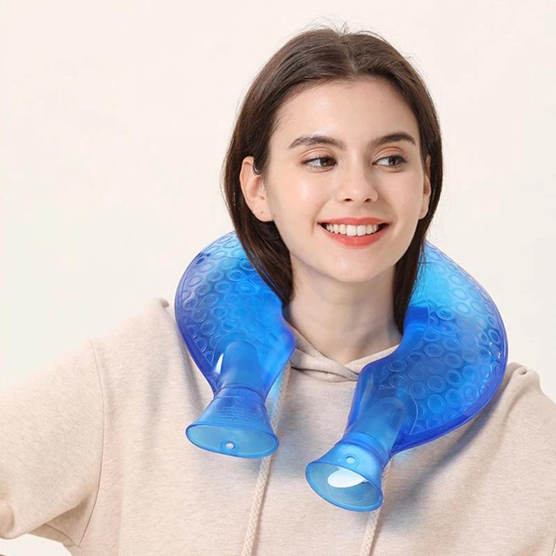 U-förmige Wärmflasche Transparent Gefüllt Mit Wasser Tasche Für Halswirbel Kompresse Hals Warme Wasser Flasche Wärmt Hals