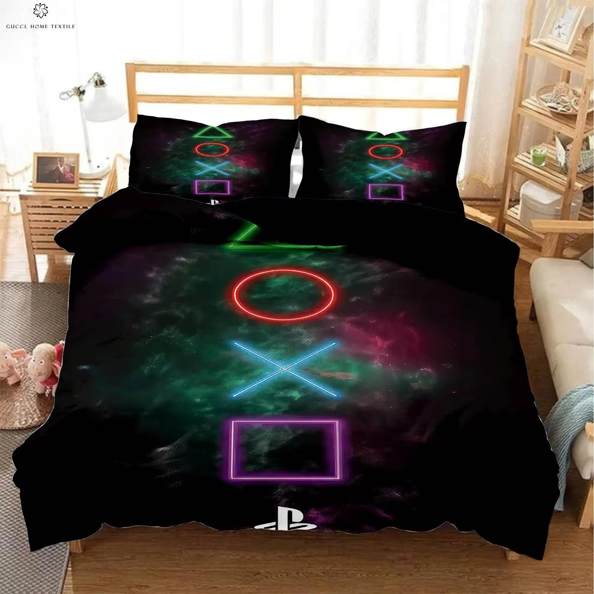 

Game Controller Printed Duvet Cover Queen King Size Esports Bedding Set Quilt Cover Pillowcase Kids Gift 3-Piece Set With Zipper EU Single(135*200cm)3pcs