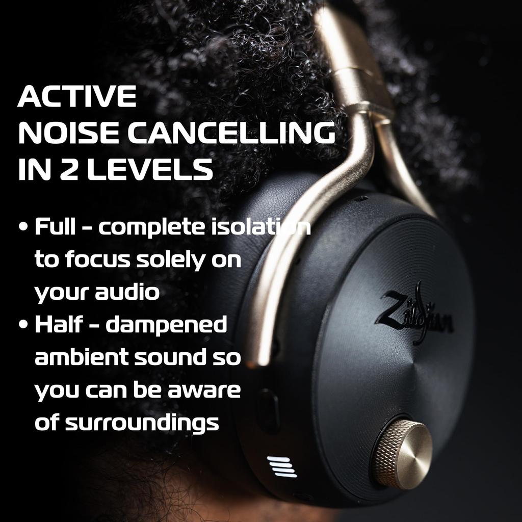 Zildjian Perfect Tune Wireless Noise Cancelling Bluetooth NAZLFZXHP0012 ALCHEM-E Over-ear Headphones, 5.3, 45-Hour Playback,